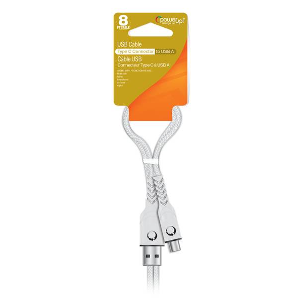 Photo of 8ft Braided Cable Type C, White