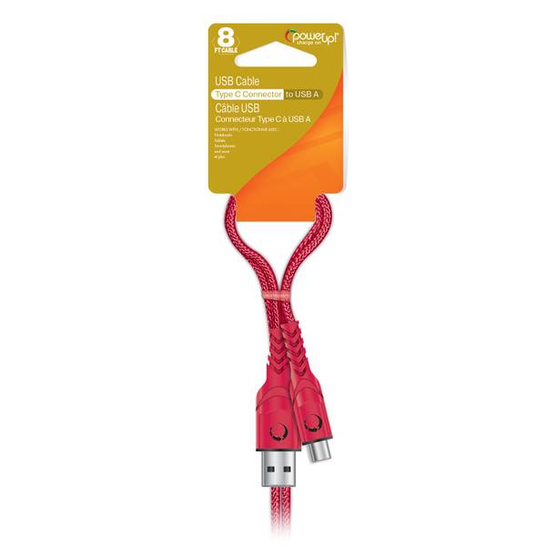 Photo of 8ft Braided Cable Type C, Red