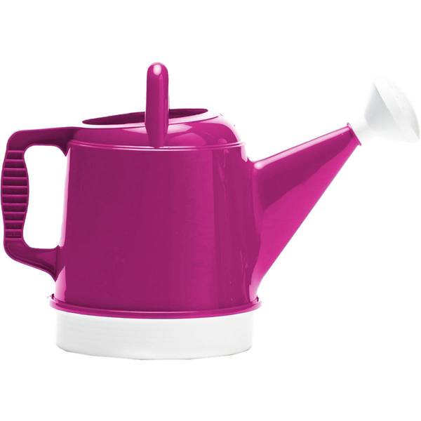 Deluxe Watering Can, 2 gal Can, Removable Spout, Plastic, Fuchsia