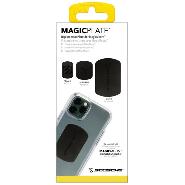 Scosche MagicMount XL Replacement Plate Kit - Magnetic Mount Adhesive Plates For Tablets & Large Devices