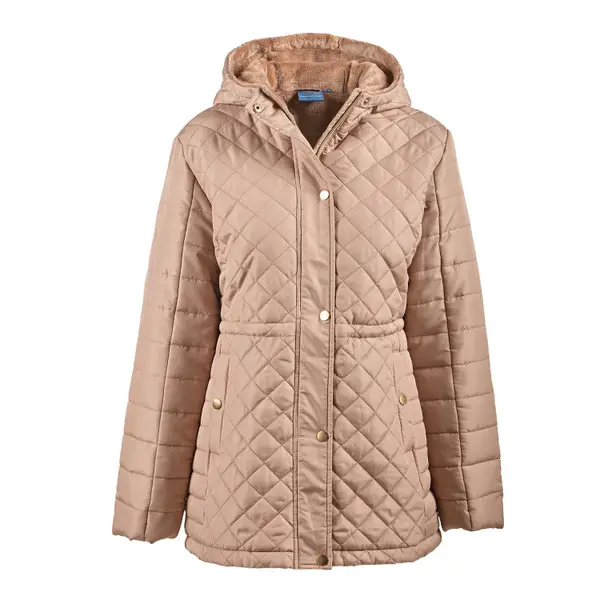 Weather Club Women's Quilted Fur Lined Coat - 174FJ036-Black