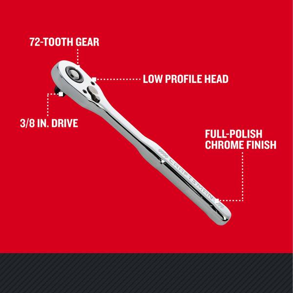 Craftsman 3/8-In Drive 72 Tooth Low Profile Ratchet - CMMT86722