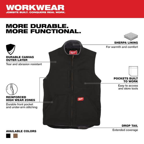 Milwaukee Men's GRIDIRON Sherpa-Lined Vest - 801BR-2X | Blain's