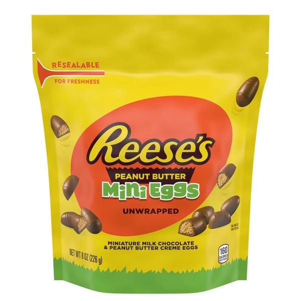 Photo of 8 oz Milk Chocolate Unwrapped Peanut Butter Creme Mini Eggs, Easter Candy Bag