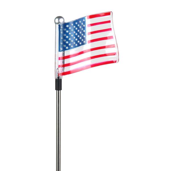 Photo of Solar Patriotic LED Flag Garden Stake