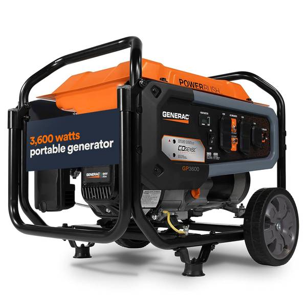 Generac 3600 Watt Portable Gas Generator With COsense - G0077211
