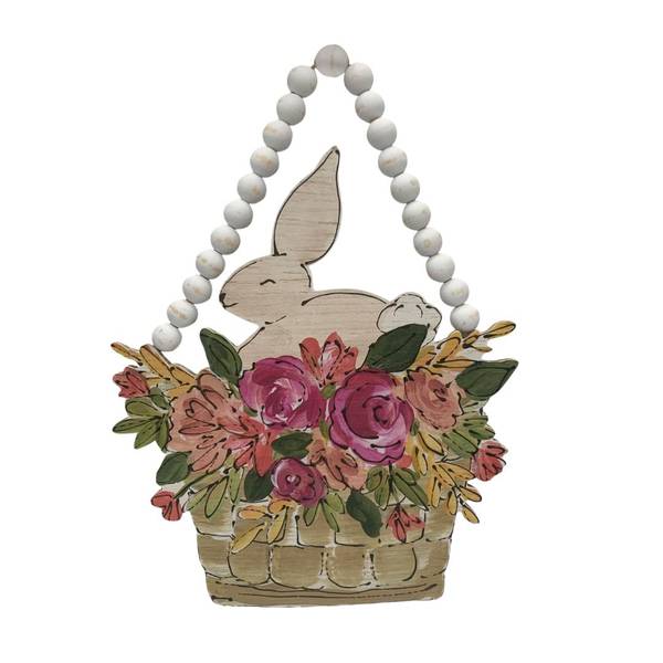 Photo of Beaded Bunny Basket Door Hanger