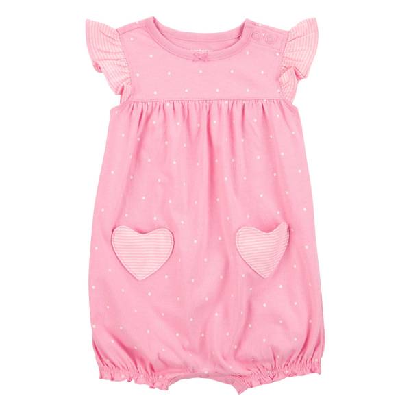 Carter's Infant Girls Heart Cotton Romper - 1S488210-NB Carter's Infant Girls Heart Cotton Romper - 1S488210-NB
