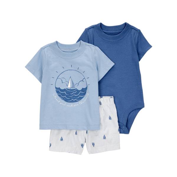 Photo of Infant Boys 3-Piece Sailboat Little Short Set