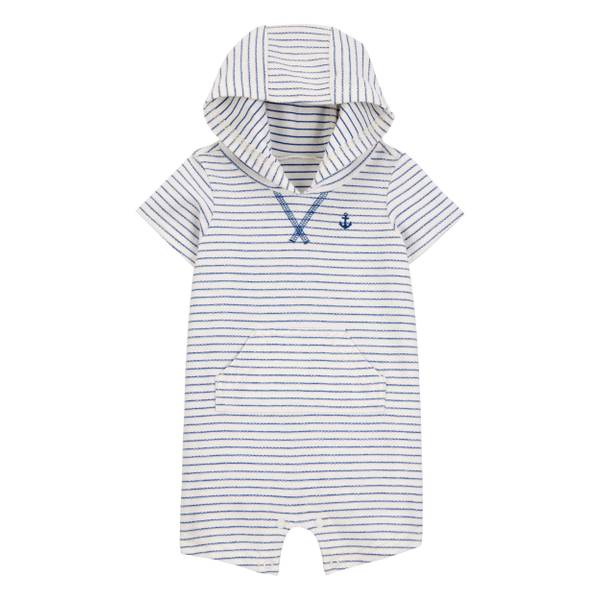 Carter's Infant Boys Striped Hooded Romper - 1S470710-NB
