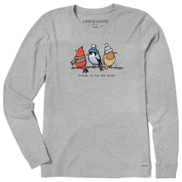 Life Is Good Women's Shady Winter Birds Long Sleeve Crusher Tee