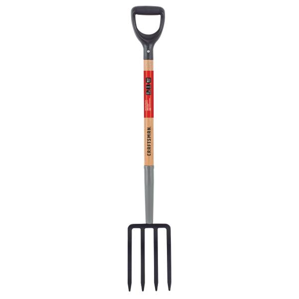 Photo of 4 Tine Spading Fork with Wood Handle, 28"