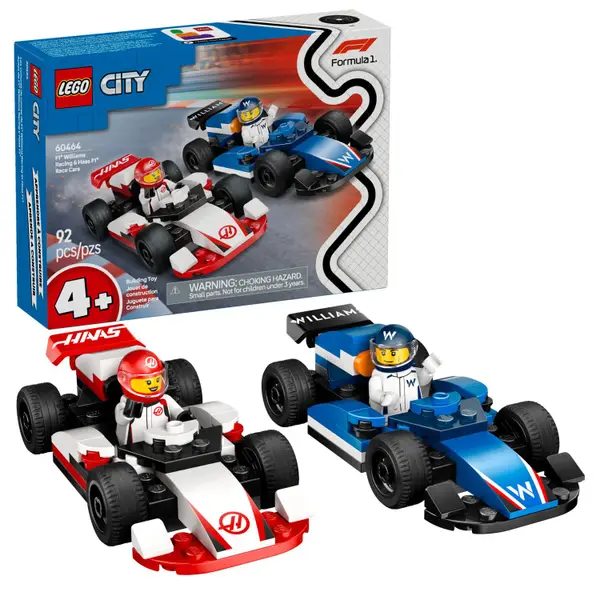 LEGO City Formula 1 F1 Williams Racing and Haas F1 Race Cars 60464