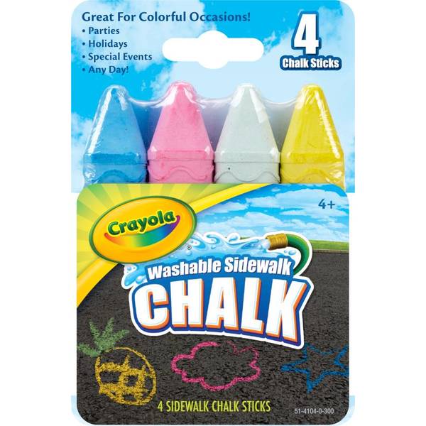 Photo of 4-Count Washable Sidewalk Chalk