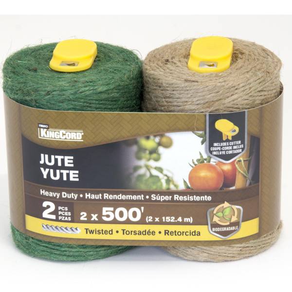 Photo of #24 x 500' Jute Twine with Cutters, 2-Pack, Natural and Green