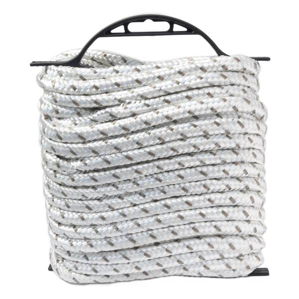 Photo of 3/8" x 50' Diamond Braid Polyester, White/Gray