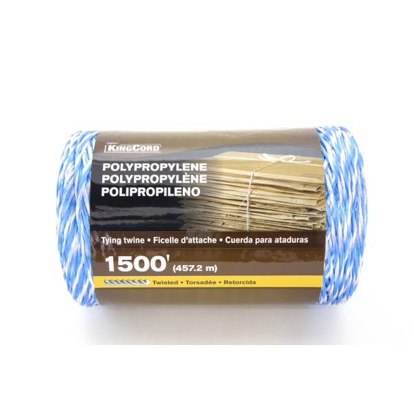 Photo of 5/64" x 1500' 2 Ply Polypropylene Split Tying Twine, White/Blue