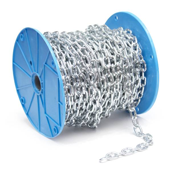 Photo of 3/16" x 100' Straight Link Machine Chain, Zinc-Plated