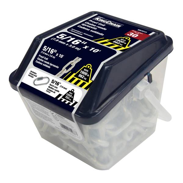 Photo of 5/16" x 10' Grade 30 Galvanized Proof Coil Chain