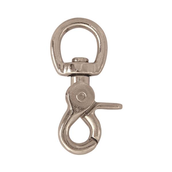 Photo of 5/8" Round Swivel-Eye Scissor Snap, Nickel-Plated