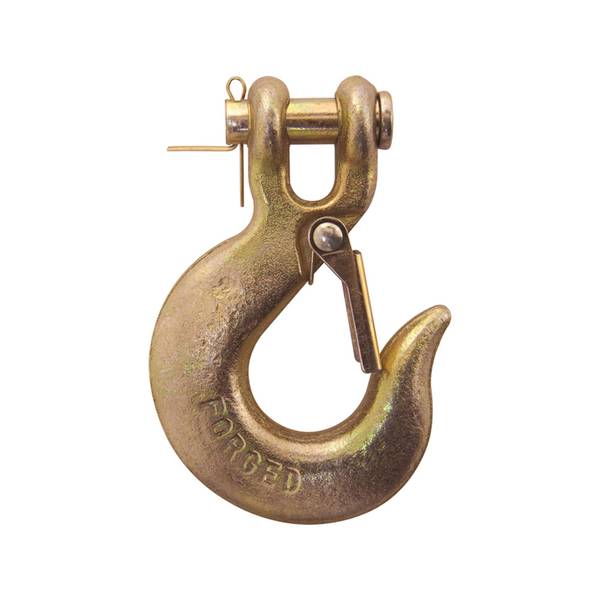 Photo of 3/8" Grade 70 Gold Chromate Clevis Slip Hook with Latch