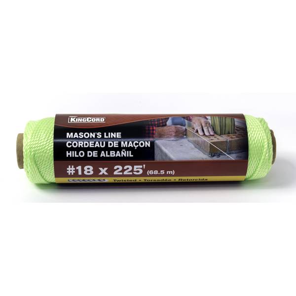 Photo of #18 x 225' Twisted Polypropylene Mason's Line, Neon Yellow