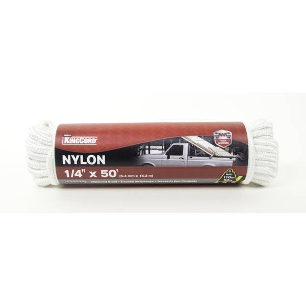 Photo of 1/4" x 50' Diamond Braid Nylon Rope, White