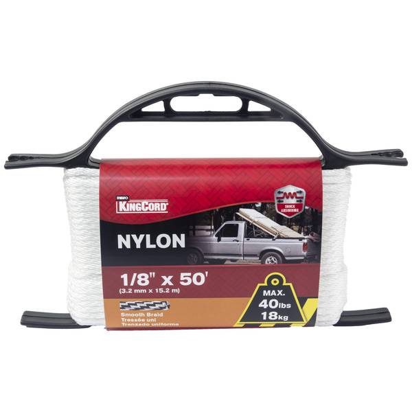 Photo of 1/8" x 50' Smooth Braid Nylon Rope, White