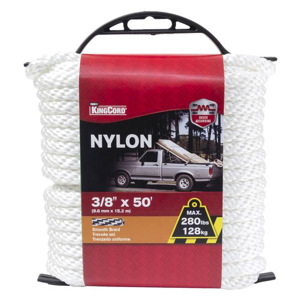 Photo of 3/8" x 50' Smooth Braid Nylon, White