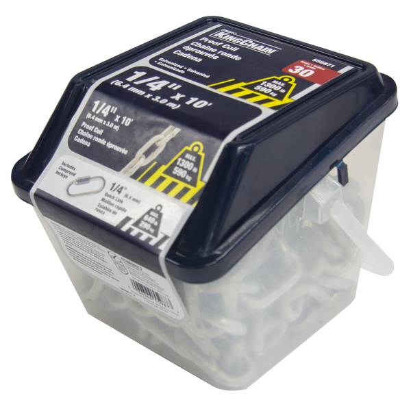 Photo of 1/4" x 10' Grade 30 Galvanized Proof Coil Chain