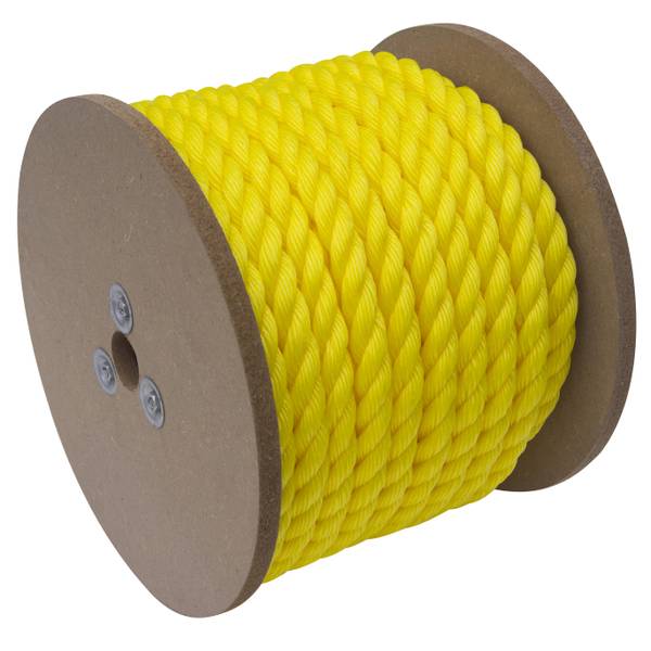 Photo of 3/4" x 100' Twisted Yellow Polypropylene Rope