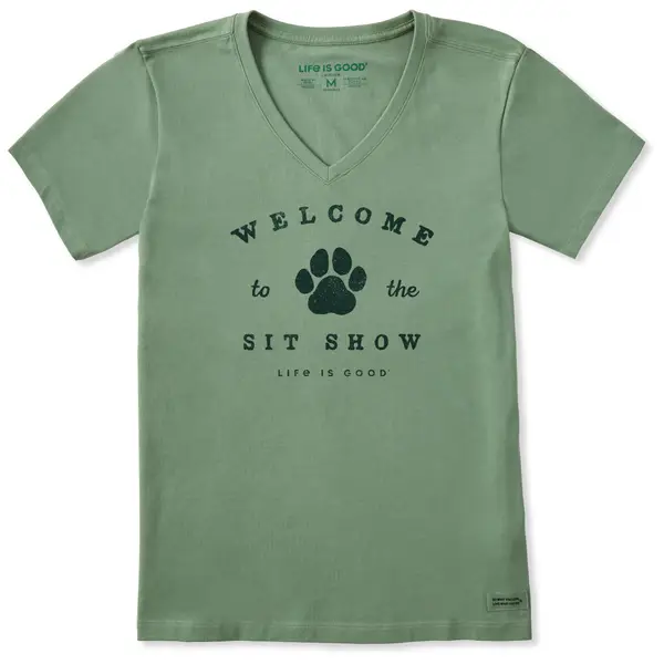 blanks gather flare nosleeve tops　g-1183 Life Is Good Women's Welcome To Sit Show Short Sleeve