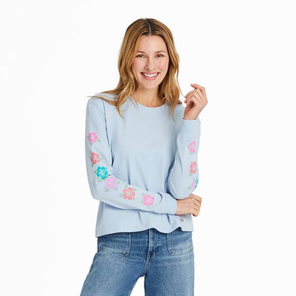 Photo of Women's Hibiscus Paradise Long Sleeve Crusher Boxy Tee