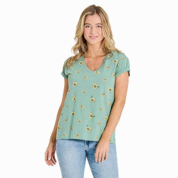 Photo of Women's Tossed Sunflower Short Sleeve Crusher Vee