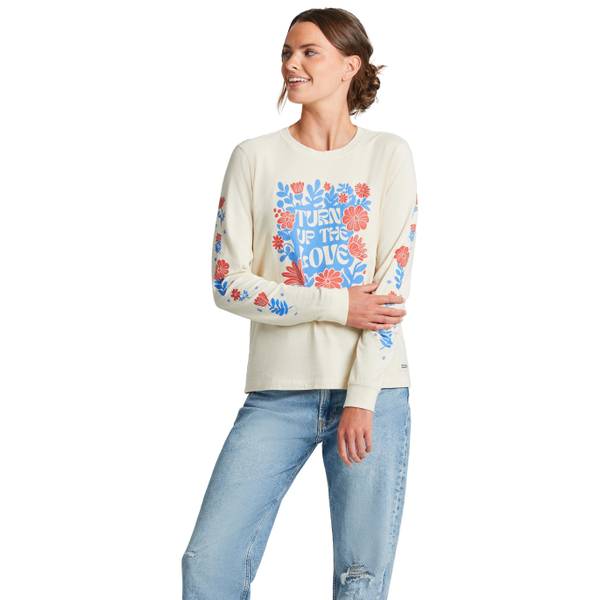 Photo of Women's Turn Up the Love Flowers Long Sleeve Crusher Tee
