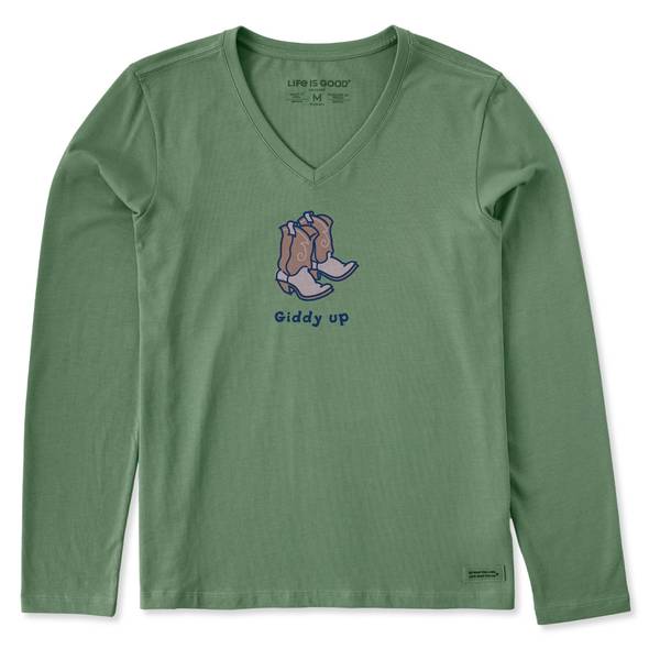 Photo of Women's Giddy Up Cowboy Boots Long Sleeve Vee