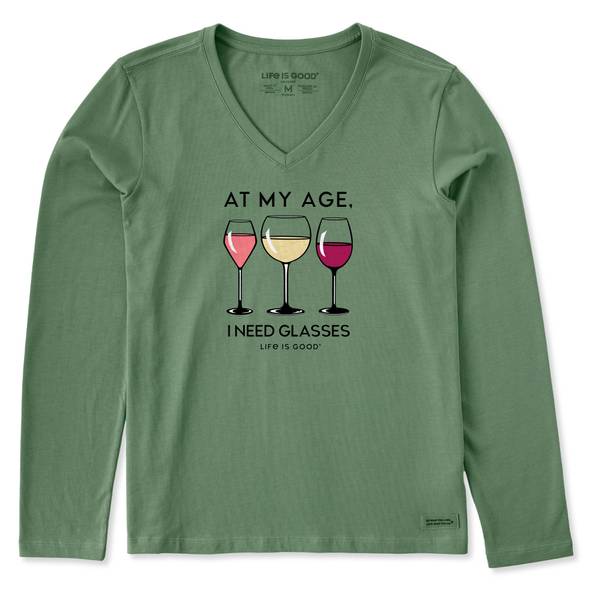 Photo of Women's I Need Glasses Wine Long Sleeve Tee