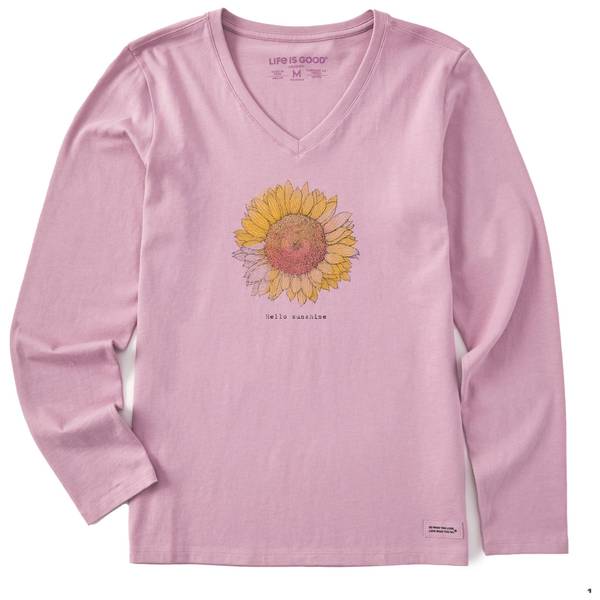 Photo of Women's Hello Sunshine Sunflower Long Sleeve Crusher-Lite Vee