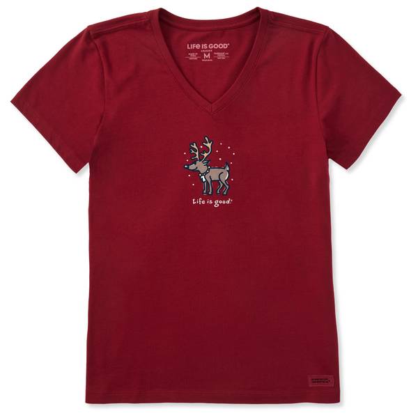 Photo of Women's Snowy Reindeer Short Sleeve Crusher Tee