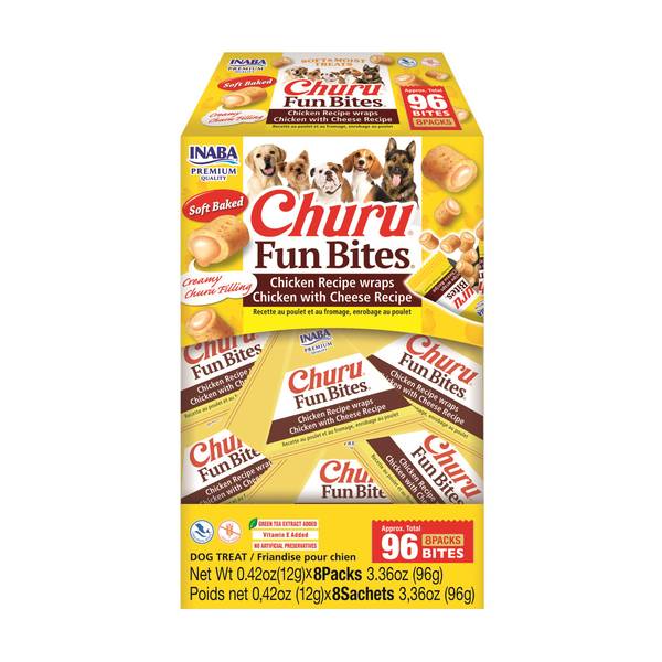 Churu 8-Pack Fun Bites for Dogs, Chicken with Cheese, Creamy