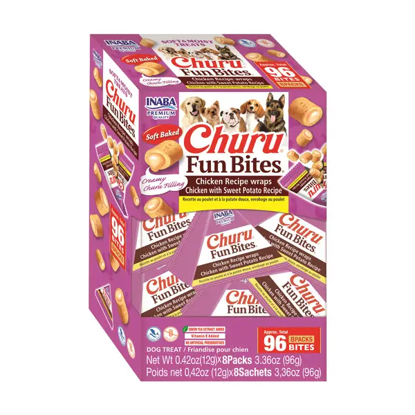 冷凍ヤワゲ　Bambi Churu 8-Pack Fun Bites for Dogs, Chicken with Sweet Potato