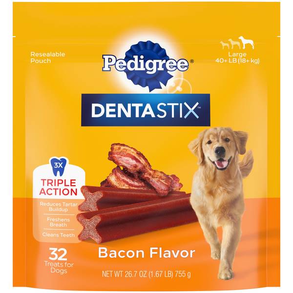 Photo of 32-Count Dentastix Large Breed Bacon, Clinically Proven Dental Care