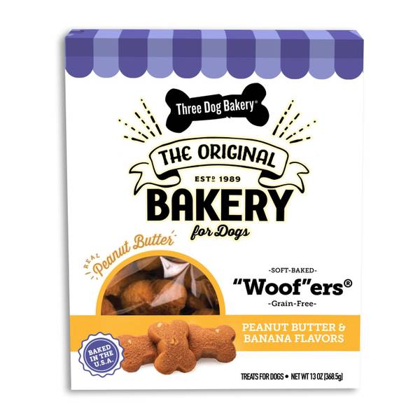Photo of Woofers Peanut Butter & Banana Grain-free Treats, 13 oz