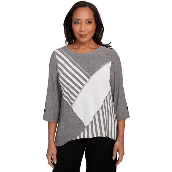 Photo of Women's Diagonal Spliced Stripe Top