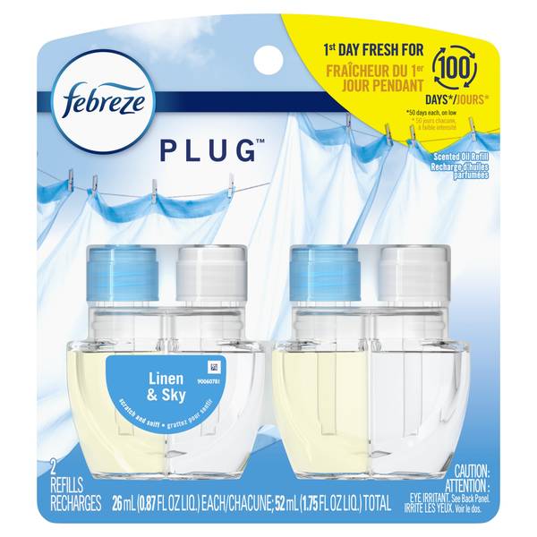 Photo of Plug In Air Freshener Scented Oil Refill Linen & Sky, 2ct