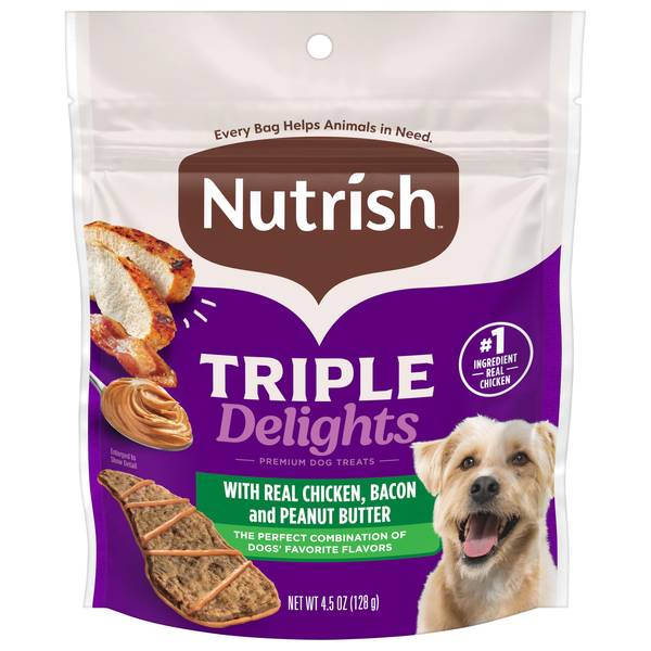 Photo of Triple Delights Jerky Dog Treats with Real Chicken, Bacon, & Peanut Butter