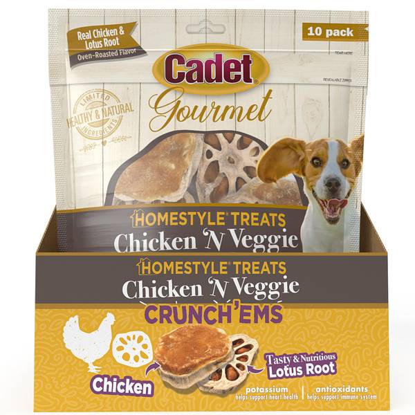 Cadet 10-Pack Gourmet Chicken 'N Veggie Crunch'ems, Real Chicken