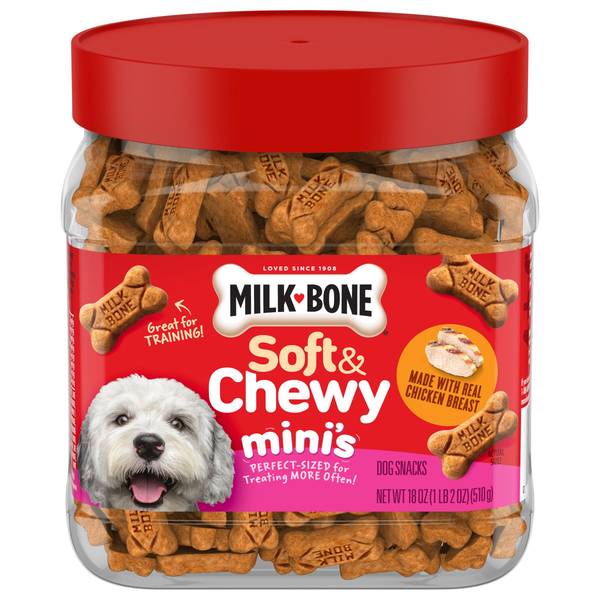 Milk-Bone Soft Chewy Mini's Dog Treats, 18 oz, Made with Real
