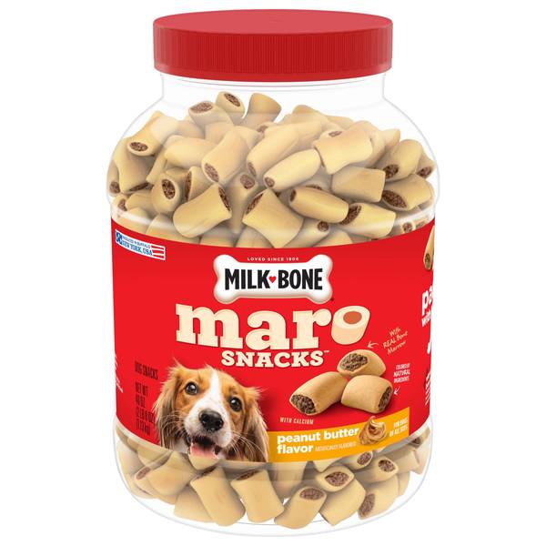 Milk-Bone MaroSnacks Peanut Butter Flavor Dog Treats, 40 oz, Real