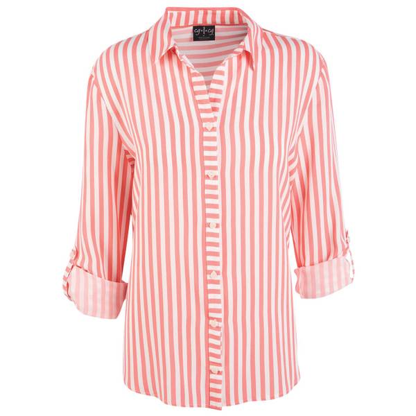 Photo of Women's Long Sleeve Stripe Button Down Shirt